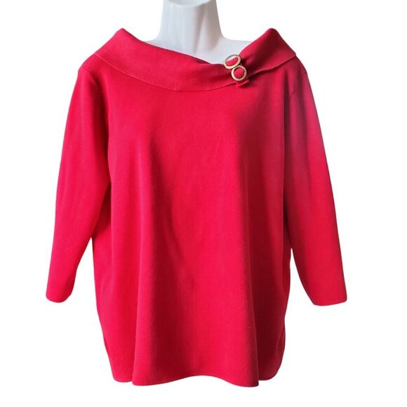 KIM ROGERS RED SWEATER SIZE XL - Picture 1 of 4